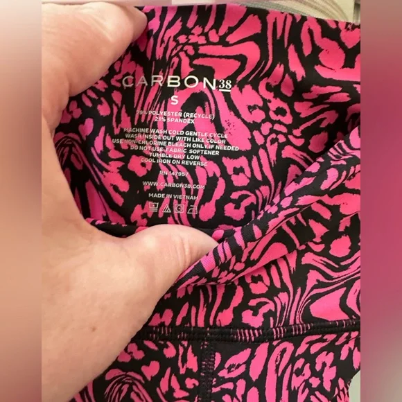 Carbon38 Swirly Leopard Printed Biker Short - Picture 4 of 4